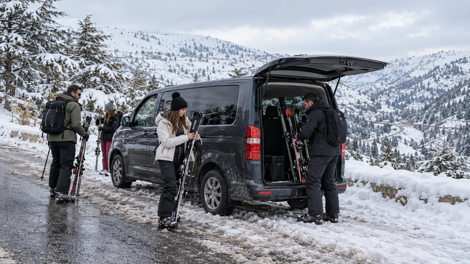 Private minivan for a mountain ski transfer in Lebanon