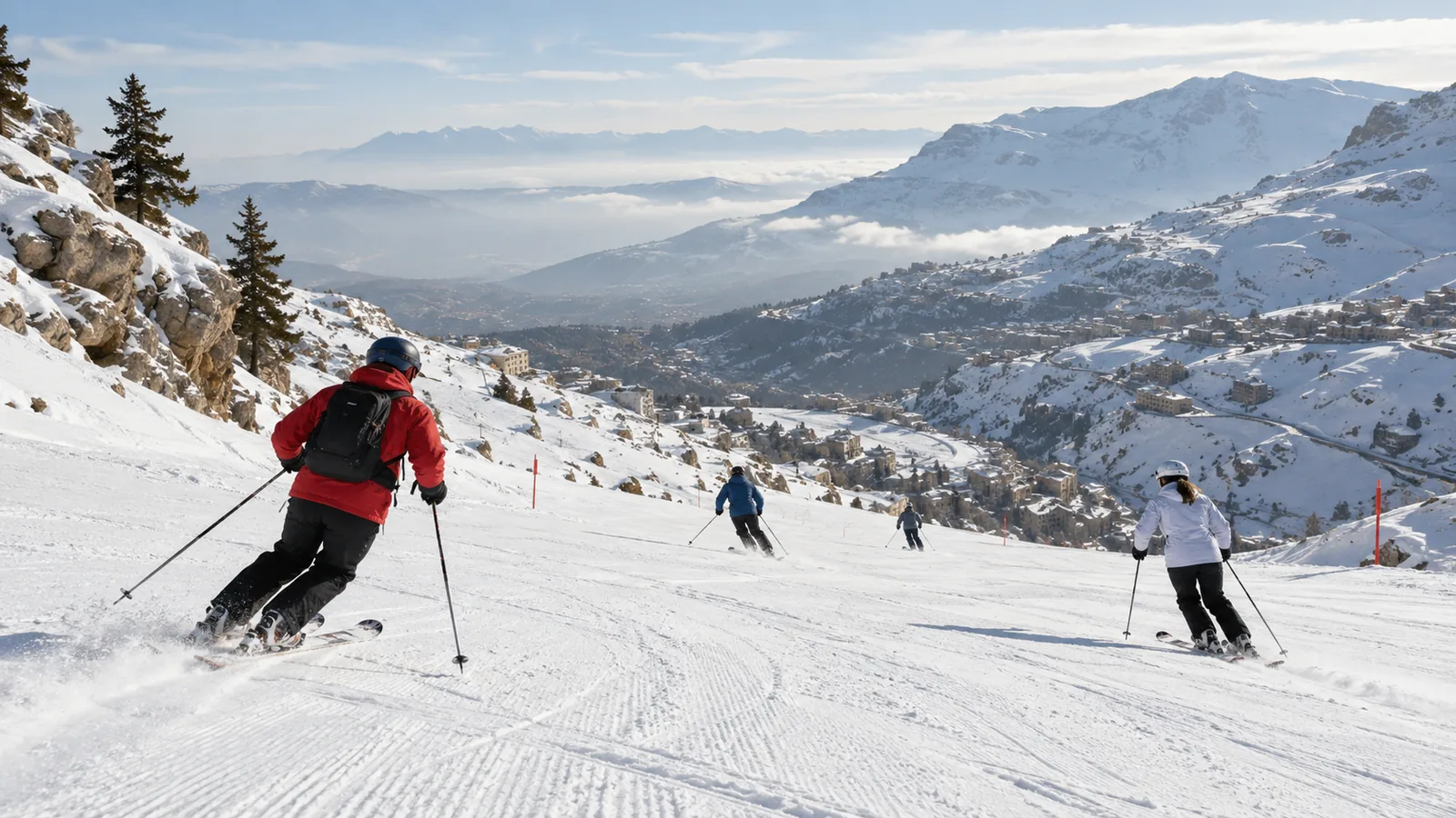 Winter snow conditions in the mountains during Lebanon's ski season