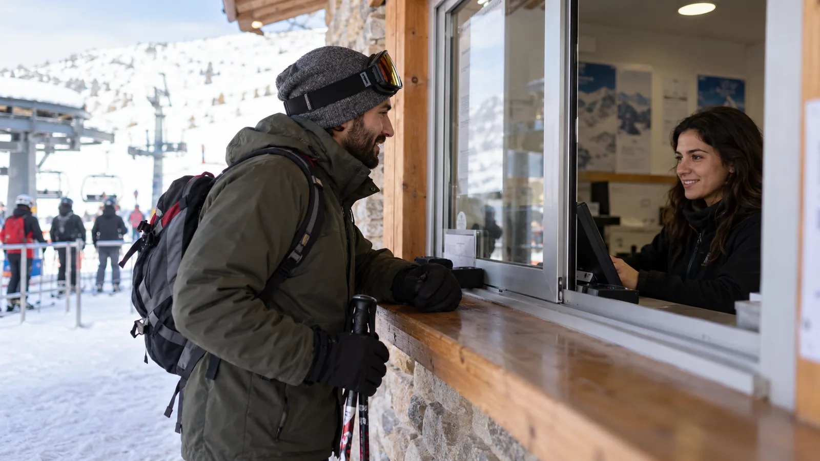 Ski lift ticket area for planning ski pass and winter resort costs